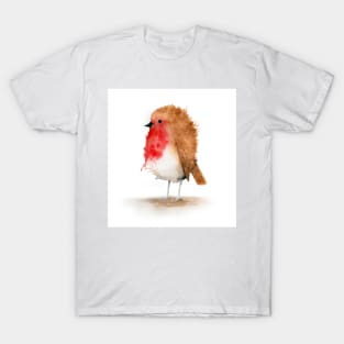 Robin, Bird, Watercolour Illustration T-Shirt